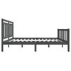 vidaXL Bed Frame without Mattress Grey King Size Solid Wood