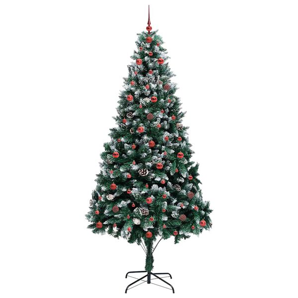 vidaXL Artificial Christmas Tree with 300 LEDs with Stand Green 240 cm
