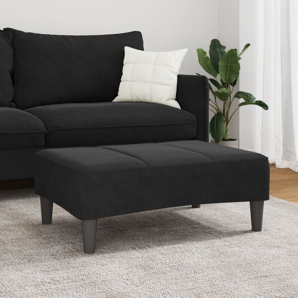 vidaXL Footstool Black 77x55x31 cm Velvet