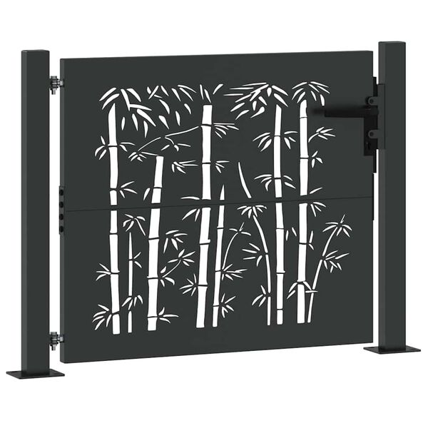 vidaXL Garden Gate with Lock Black 100 x 100 cm Powder-Coated Steel