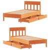 vidaXL Bed Frame without Mattress Wax Brown 100x200 cm Solid Wood Pine