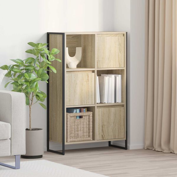vidaXL Book Cabinet Sonoma 68 x 30 x 108.5 cm Engineered Wood