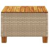 vidaXL Garden Table Beige 55x55x36 cm Poly Rattan Acacia Wood