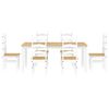vidaXL 7 Piece Dining Set Panama White Solid Wood Pine