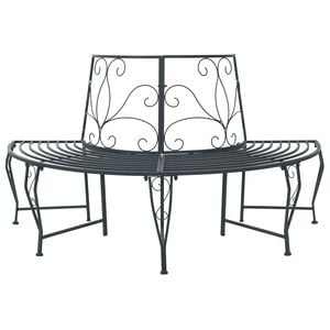 vidaXL Tree Bench 4-Seater 160 x 80 x 89 cm Steel Silver Grey
