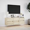vidaXL TV Wall Cabinet with LED Lights Sonoma Oak 130x31x45 cm