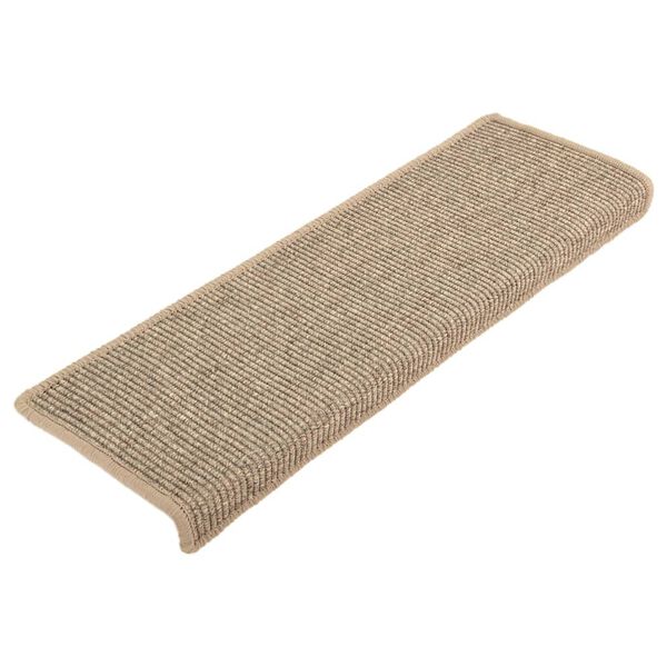 vidaXL Stair Mats 15 pcs 65x21x4 cm Dark Beige Rectangular Edge