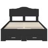vidaXL Bed Frame with Headboard Black 120 x 190 cm Engineered Wood