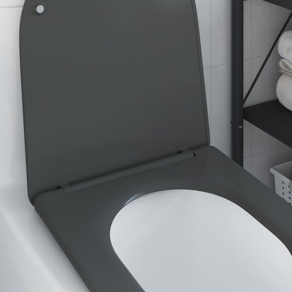 vidaXL Toilet Seat Anthracite 47 x 36 x 3.4 cm Duroplast