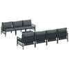 vidaXL Garden Sofa Set 8 pcs Black Steel