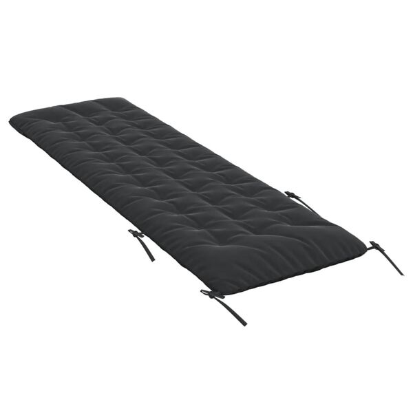 vidaXL Sun Lounger Cushion Black 160x50x10 cm Faux Suede Leather