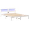 vidaXL Bed Frame with Headboard White 140 x 200 cm Solid Pine Wood