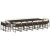 vidaXL 17 Piece Garden Dining Set with Cushions Brown Poly Rattan