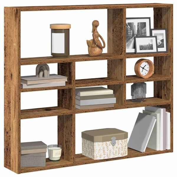 vidaXL Wall Shelf Old Wood 90x16x78 cm Engineered Wood