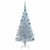 vidaXL Christmas Tree with 150 LEDs with Stand Silver 120 cm PET