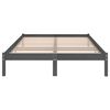 vidaXL Bed Frame without Mattress Grey Solid Wood 200x200 cm