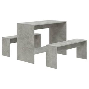 vidaXL Dining Set | Concrete Grey | Engineered Wood | Medium | Sleek