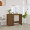 vidaXL Dressing Table with LED Honey Brown 95x50x133.5 cm Solid Wood Pine