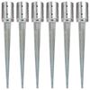 vidaXL Ground Spikes 6 pcs Silver 10x76 cm Galvanised Steel