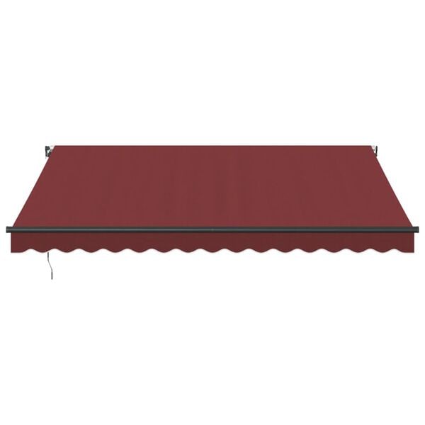 vidaXL Manual Retractable Awning with LEDs Burgundy 400x300 cm