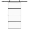 vidaXL Sliding Door with Hardware Set Black 102.5x205 cm ESG Glass