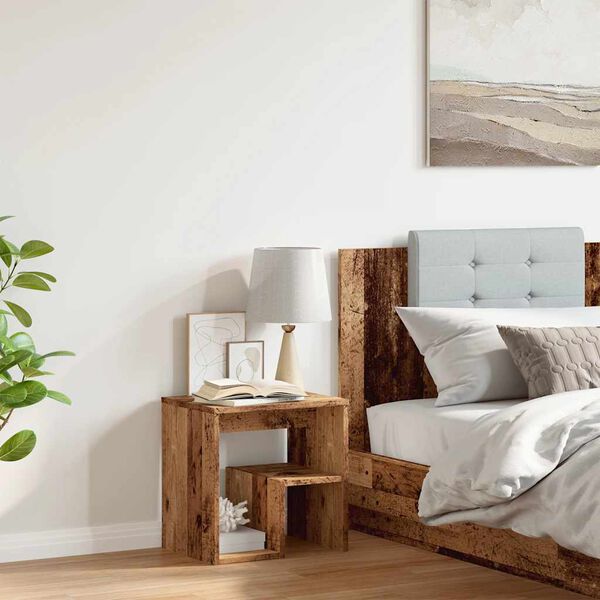 vidaXL Bedside Cabinet Old Wood 40x30x40 cm Engineered Wood