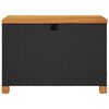 vidaXL Garden Storage Box Black 80x40x48 cm Poly Rattan Acacia Wood