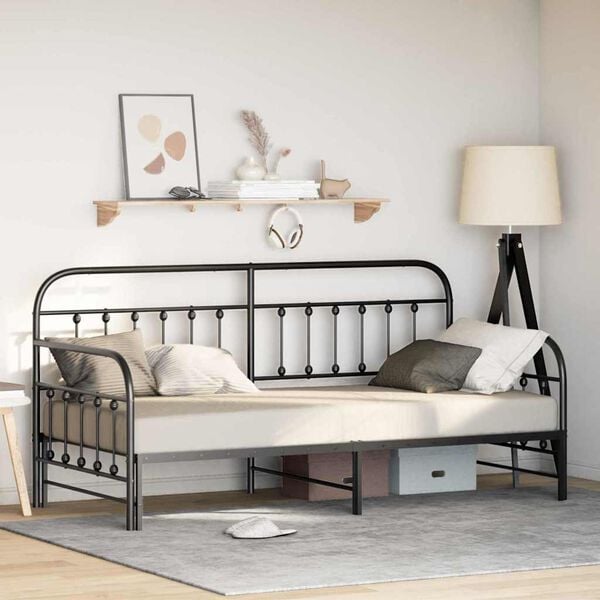 vidaXL Daybed Frame Black 90 x 190 cm Powder-Coated Steel