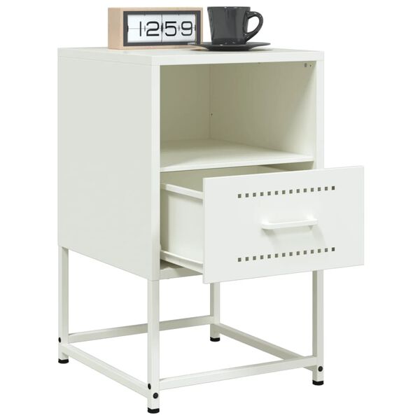 vidaXL Bedside Cabinets 2 pcs White 36x39x60.5 cm Steel