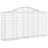 vidaXL Arched Gabion Basket 200x30x100/120 cm Galvanised Iron