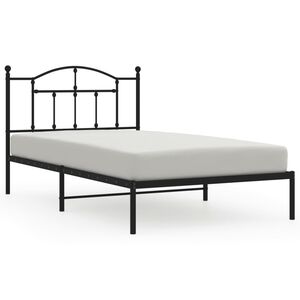 vidaXL Metal Bed Frame without Mattress with Headboard Black 107x203cm