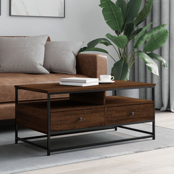 vidaXL Coffee Table Brown Oak 100x51x45 cm Engineered Wood