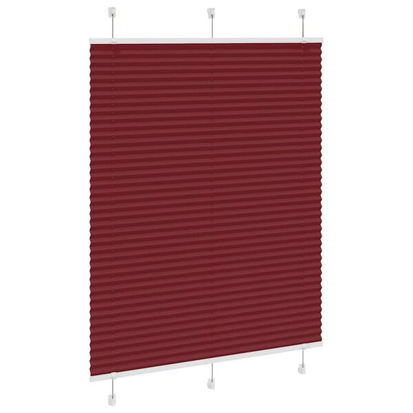 vidaXL Pleated Blind Bordeaux Red 110x100 cm Fabric Width 109.4 cm Polyester