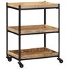 vidaXL Kitchen Trolley 60x40x80 cm Solid Rough Wood Mango