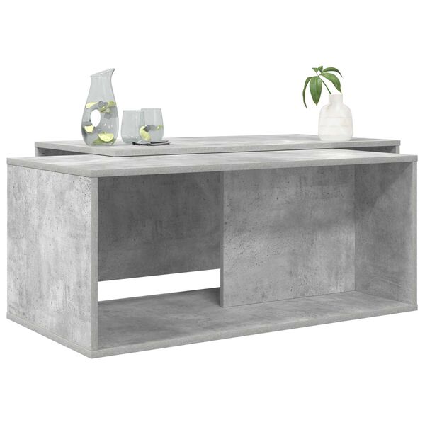vidaXL Coffee Table Set 2 pcs Concrete Grey Engineered Wood
