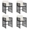 vidaXL Garden Chairs with Cushions 4 pcs Black Poly Rattan