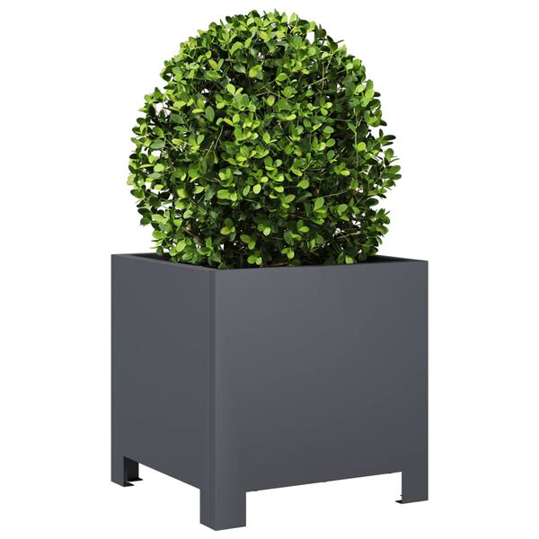 vidaXL Garden Planter Anthracite 30x30x30 cm Steel