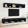 vidaXL TV Wall Cabinet Wall-mounted Panama Black Oak 100 x 30 x 30 cm