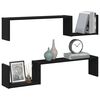 vidaXL Wall Shelf 2 pcs Black Oak 100 x 15 x 20 cm Engineered Wood