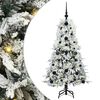 vidaXL Artificial Hinged Christmas Tree Green and white 120 cm