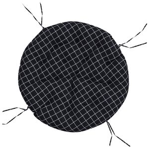 vidaXL Round Cushion Black Check Pattern &Oslash; 100 x11 cm Oxford Fabric