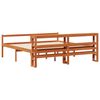 vidaXL Bed Frame with Headboard 2 pcs Wax Brown Solid Pine Wood