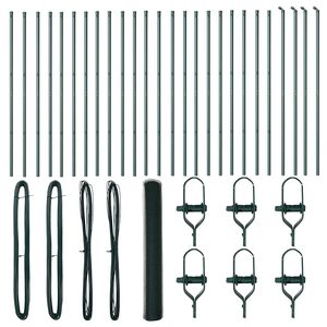 vidaXL Fence Post Green 50 x 1.4 m (13 mm mesh) Steel and PVC