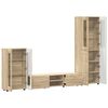 vidaXL TV Cabinet Set with Drawer with Door Sonoma Oak Engineered Wood