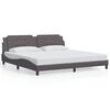vidaXL Bed Frame with LED without Mattress "Zadar" Grey 200x200 cm