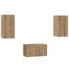 vidaXL TV Cabinet Set Wall-mounted 3 pcs Artisan oak 60 x 30 x 30 cm