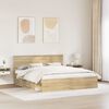 vidaXL Bed Frame with Headboard Sonoma 200 x 200 cm Engineered wood