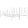 vidaXL Metal Bed Frame without Mattress with Footboard White 120x200cm