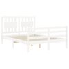 vidaXL Bed Frame without Mattress White Small Double Solid Wood