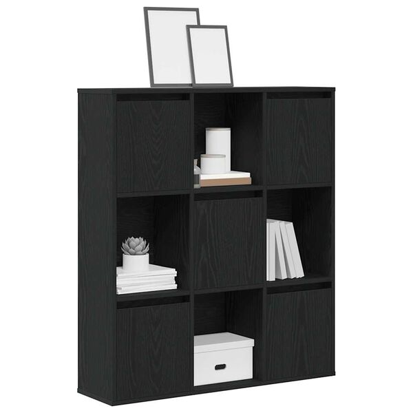 vidaXL Bookcase Black Oak 89x24x101.5 cm Engineered Wood